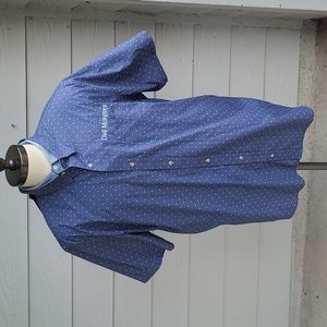 TRAVIS MATHEW Blue Grey Dell‎ Monitors Golf Sz XXL Mens Short Sleeve Shirt NEW